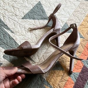 Apt. 9 Blush Velvet Ankle Strap Heels